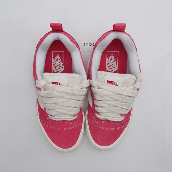 SLD NEW Vans Knu Skool Sneakers VN0009QCBJ1 Retro Color Pink/True White - Picture 4 of 7
